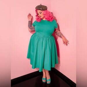 Vixen by Micheline Pitt aquamarine Avon dress - small